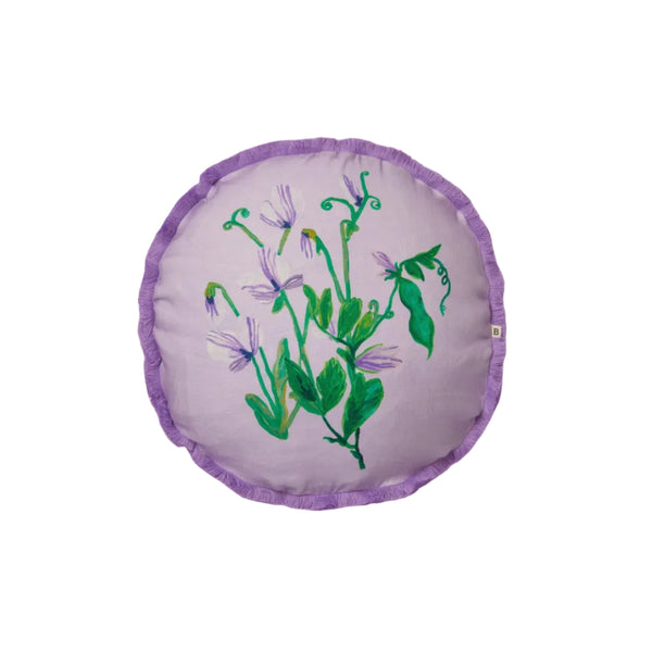 Sweet Pea Lilac Linen Cushion