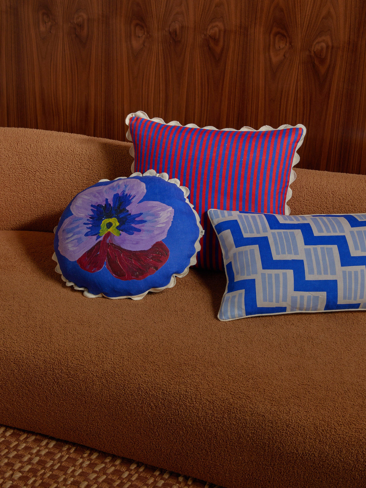 Pansy Klein Blue Linen Cushion