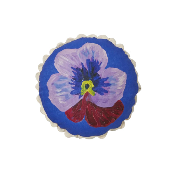 Pansy Klein Blue Linen Cushion