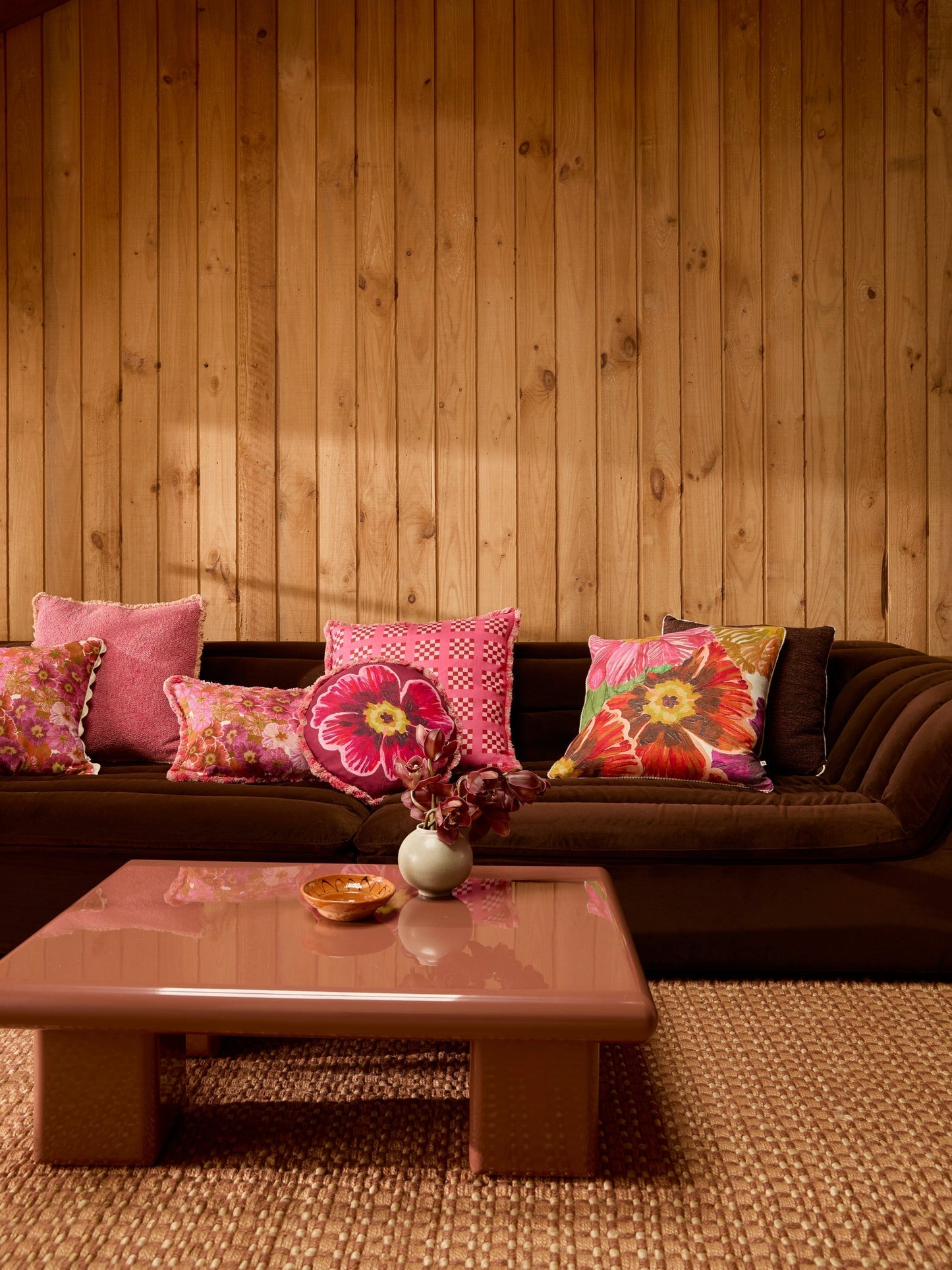 Floriana Pink Linen Cushion