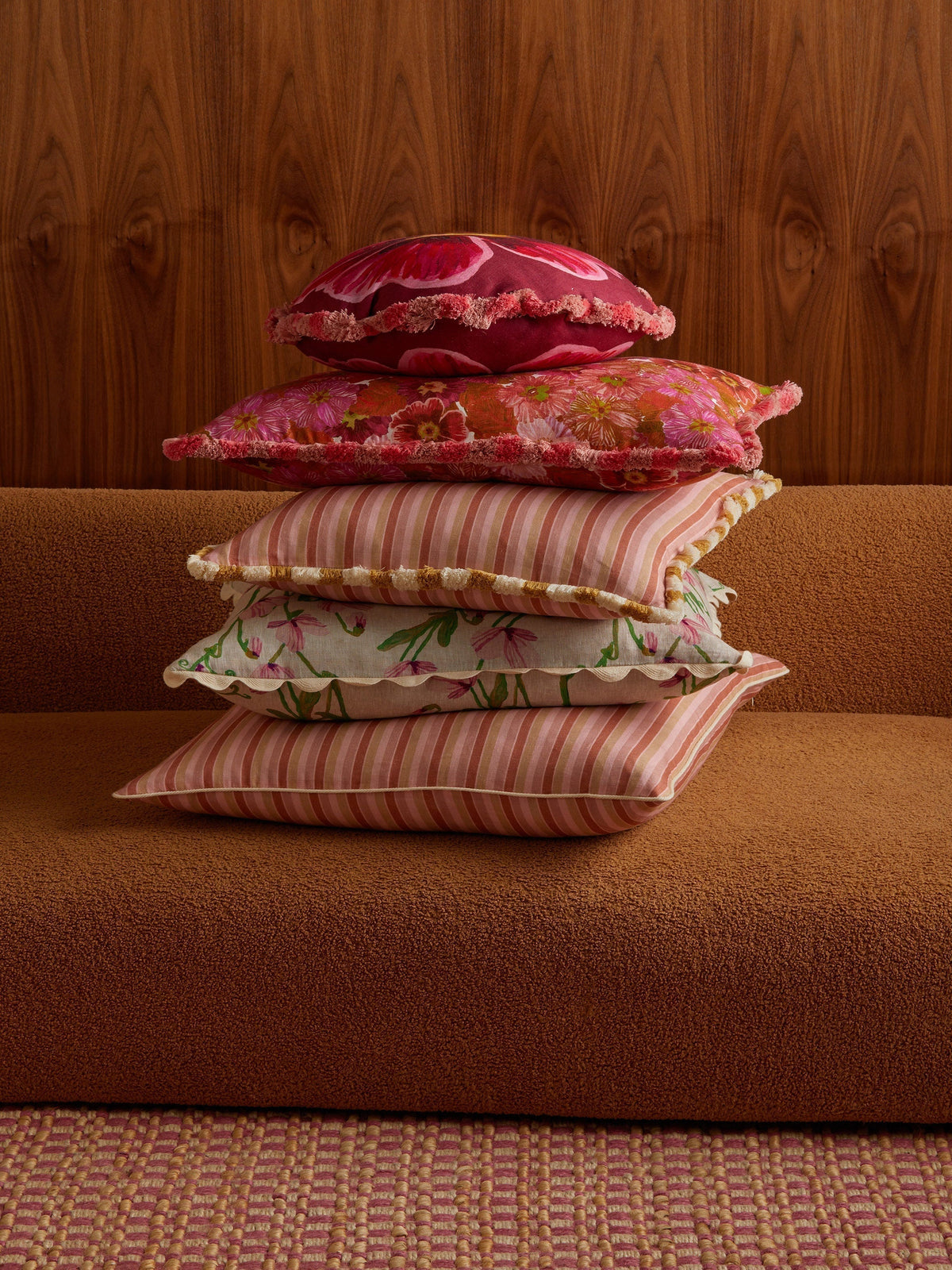 Sweet Pea Pink Linen Cushion