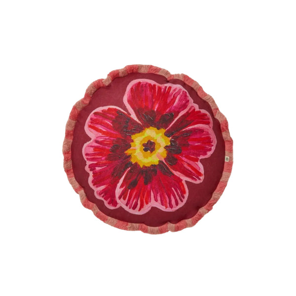 Floriana Pink Linen Cushion