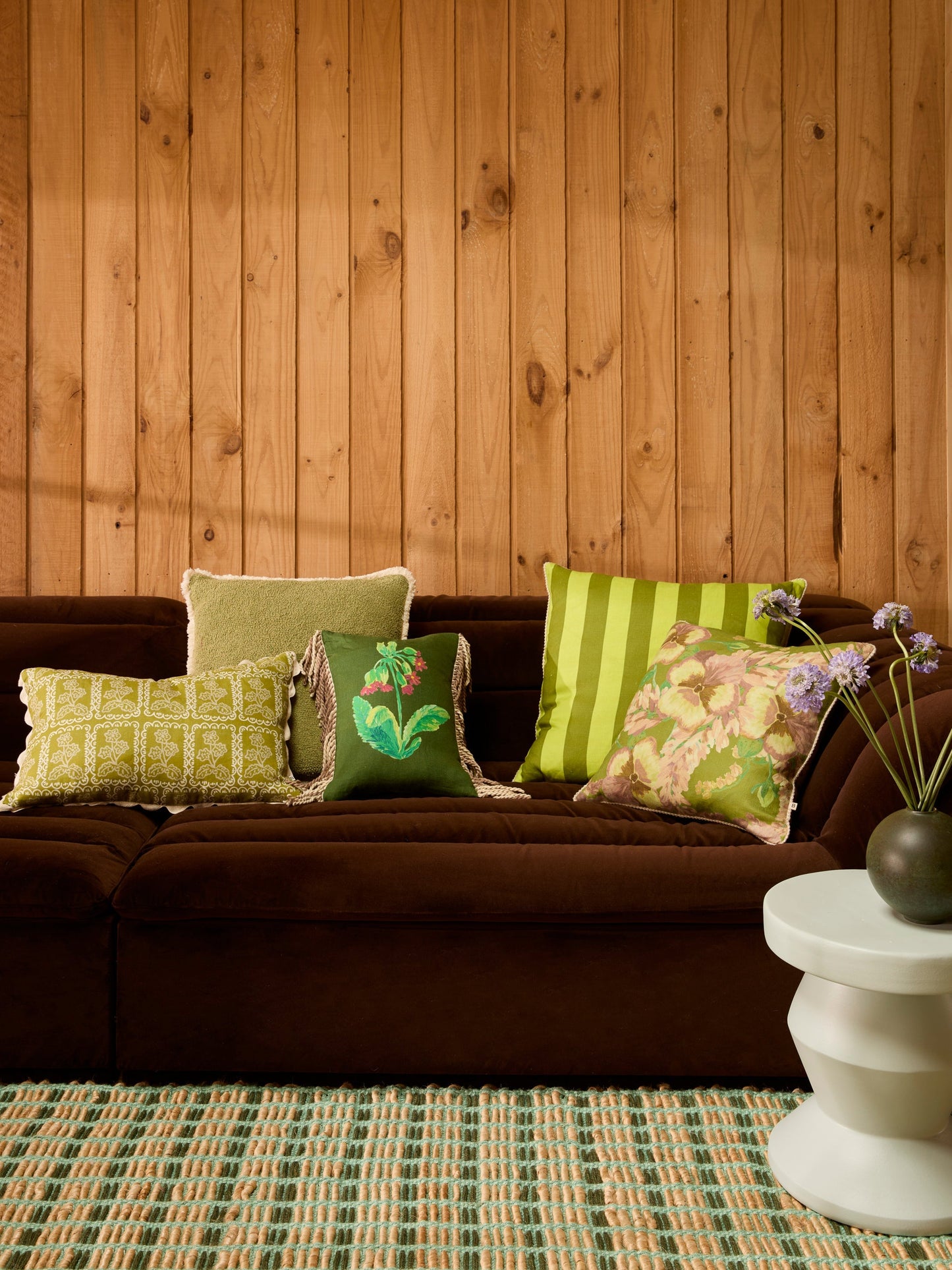 Bold Stripe Citron Linen Cushion