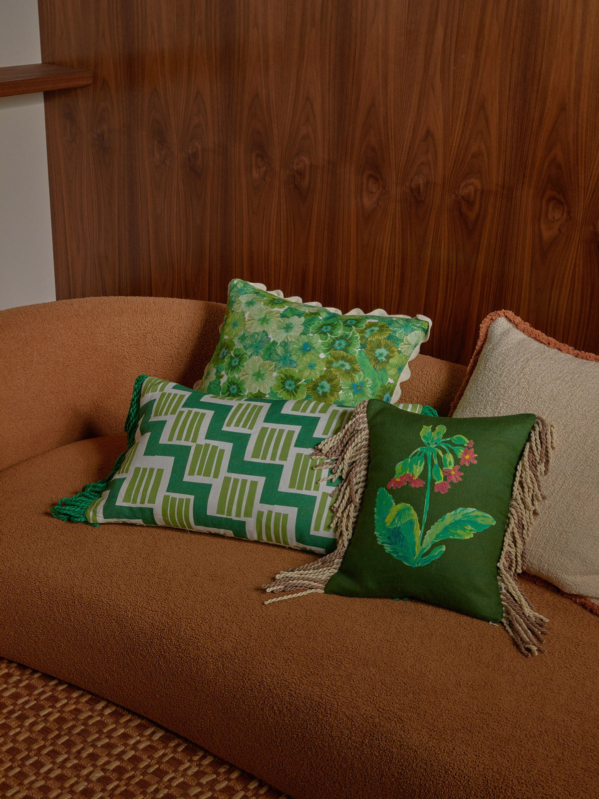 Primrose Green Linen Cushion