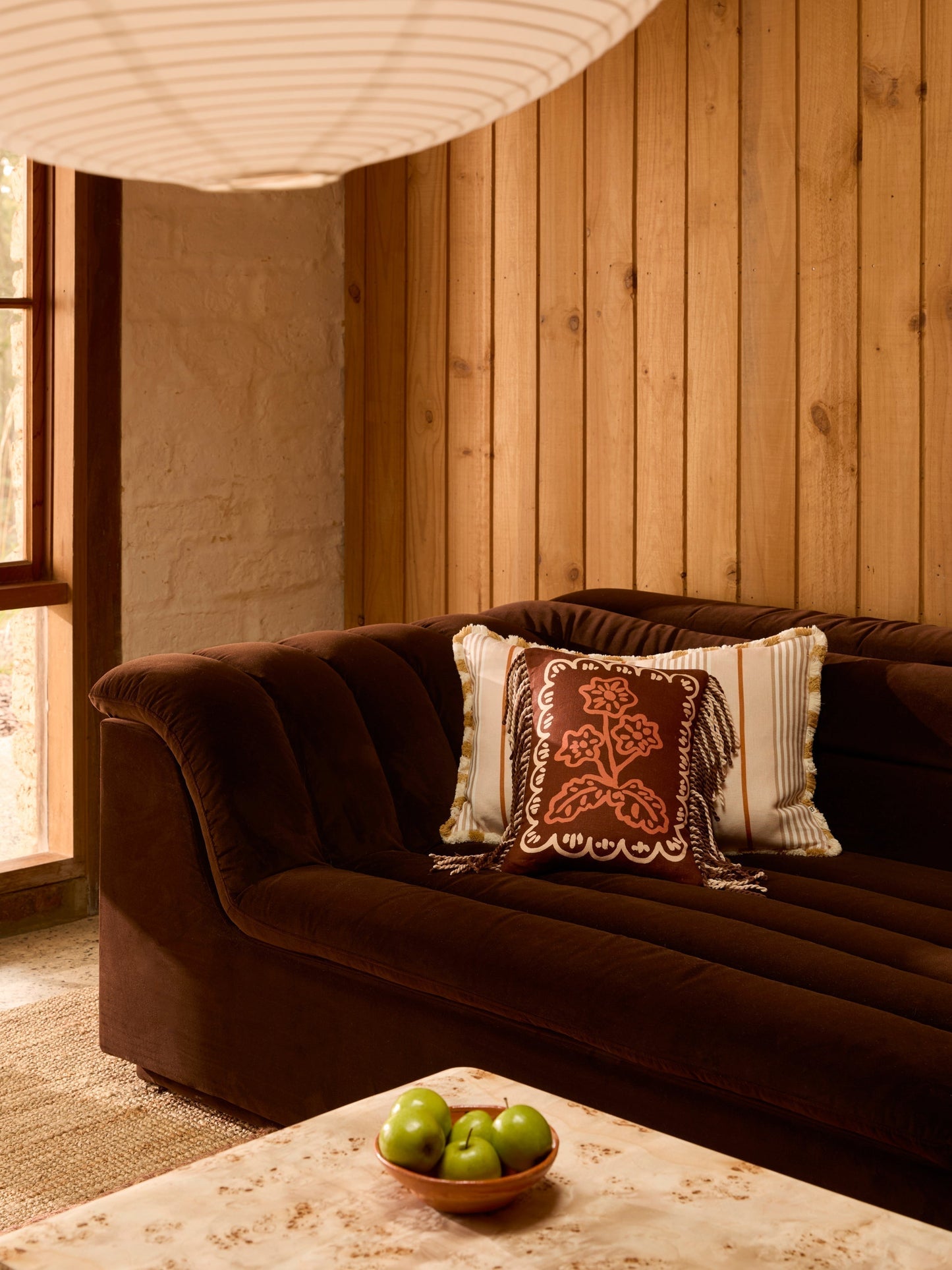 Martine Mini Brown Linen Cushion