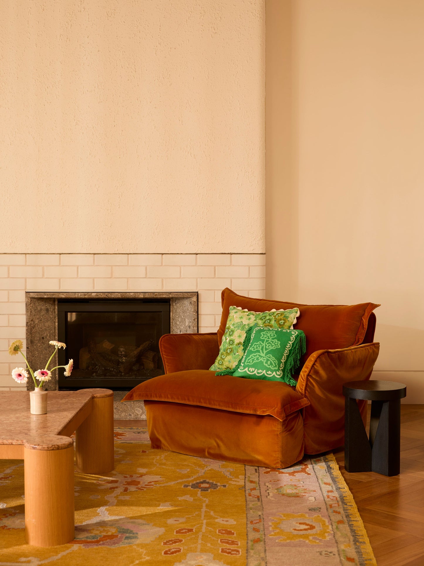 Martine Mini Green Linen Cushion