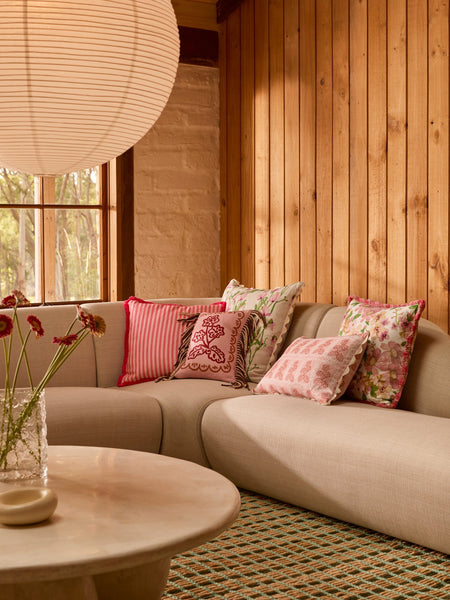 Martine Pink Linen Cushion