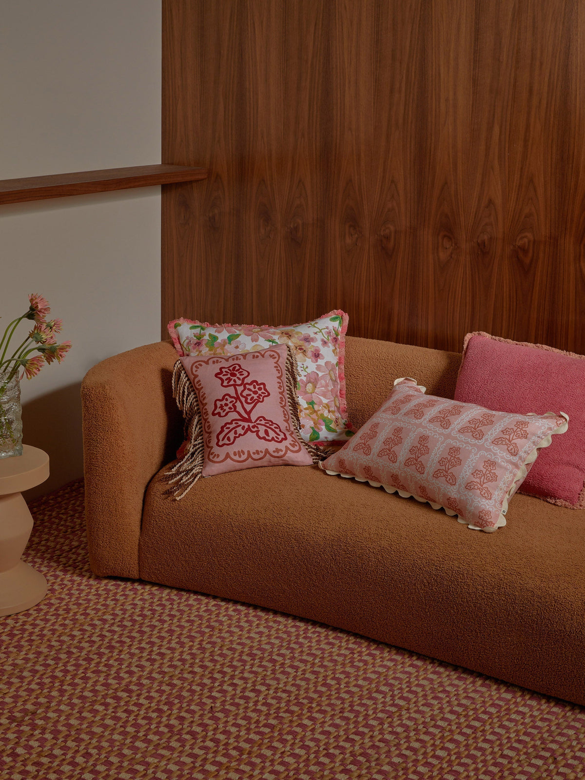 Martine Pink Linen Cushion