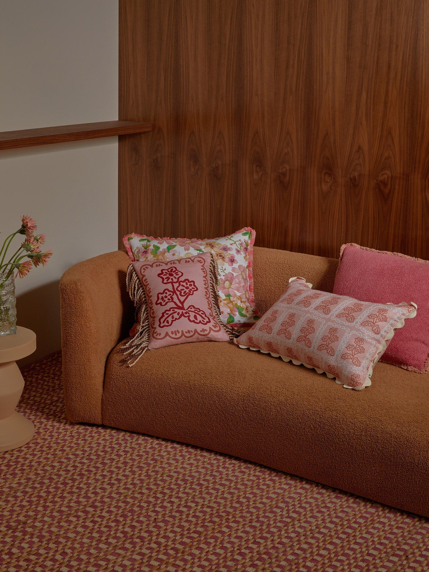 Martine Pink Linen Cushion