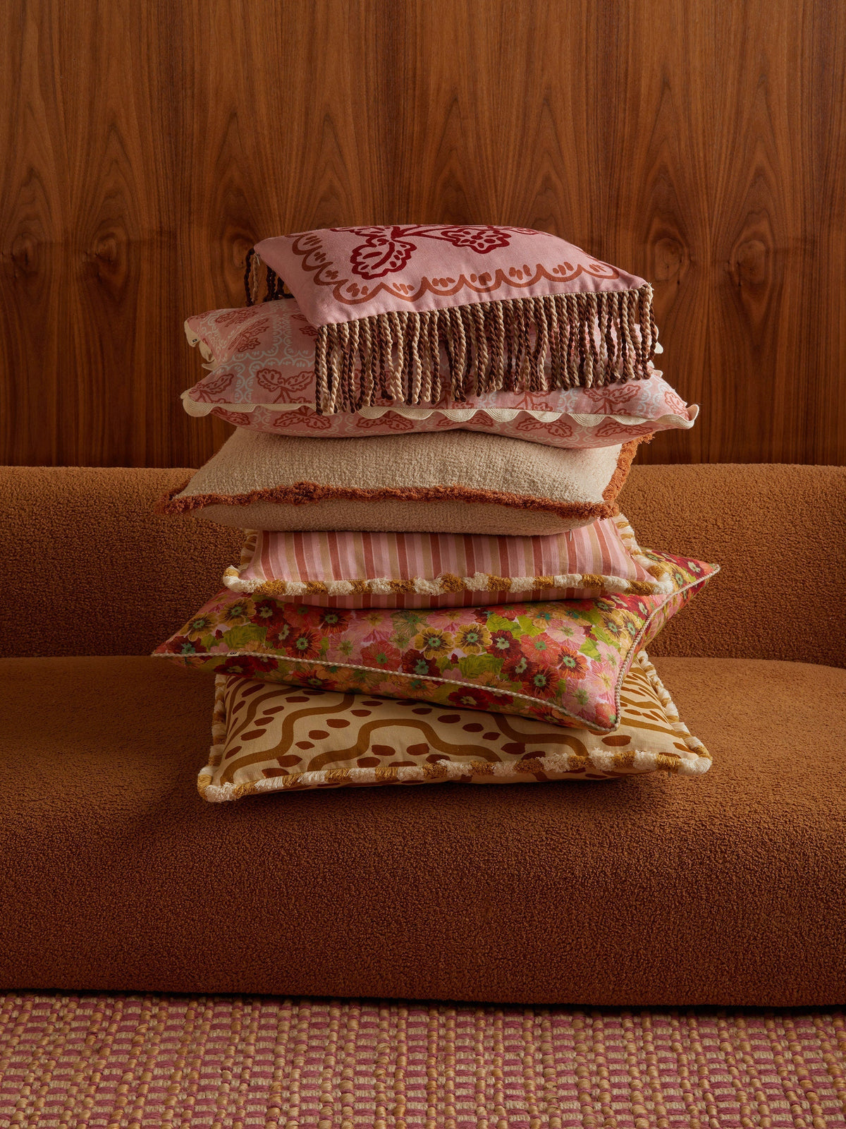 Martine Pink Linen Cushion