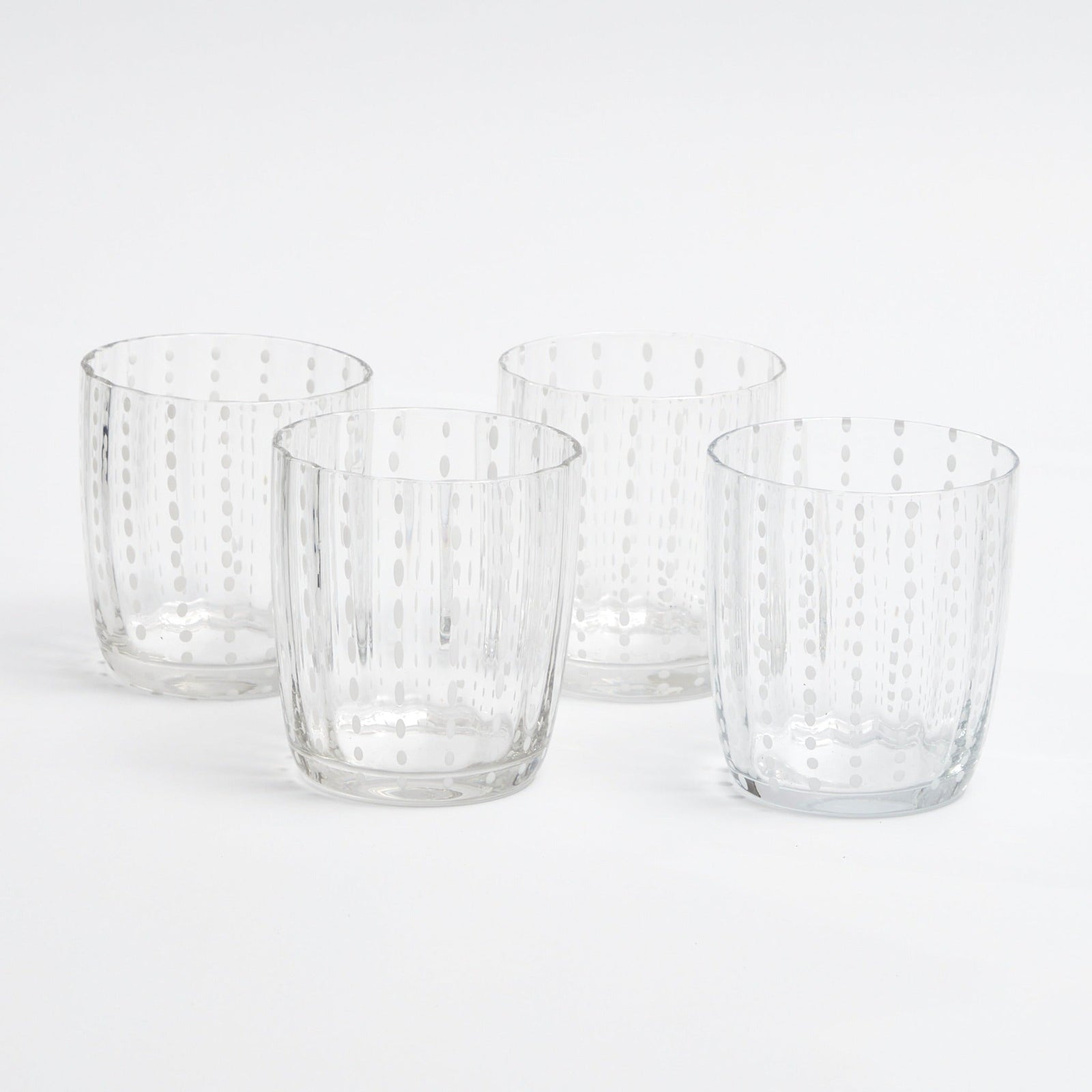 Clear White Speckled Water Glasses (set of 6)