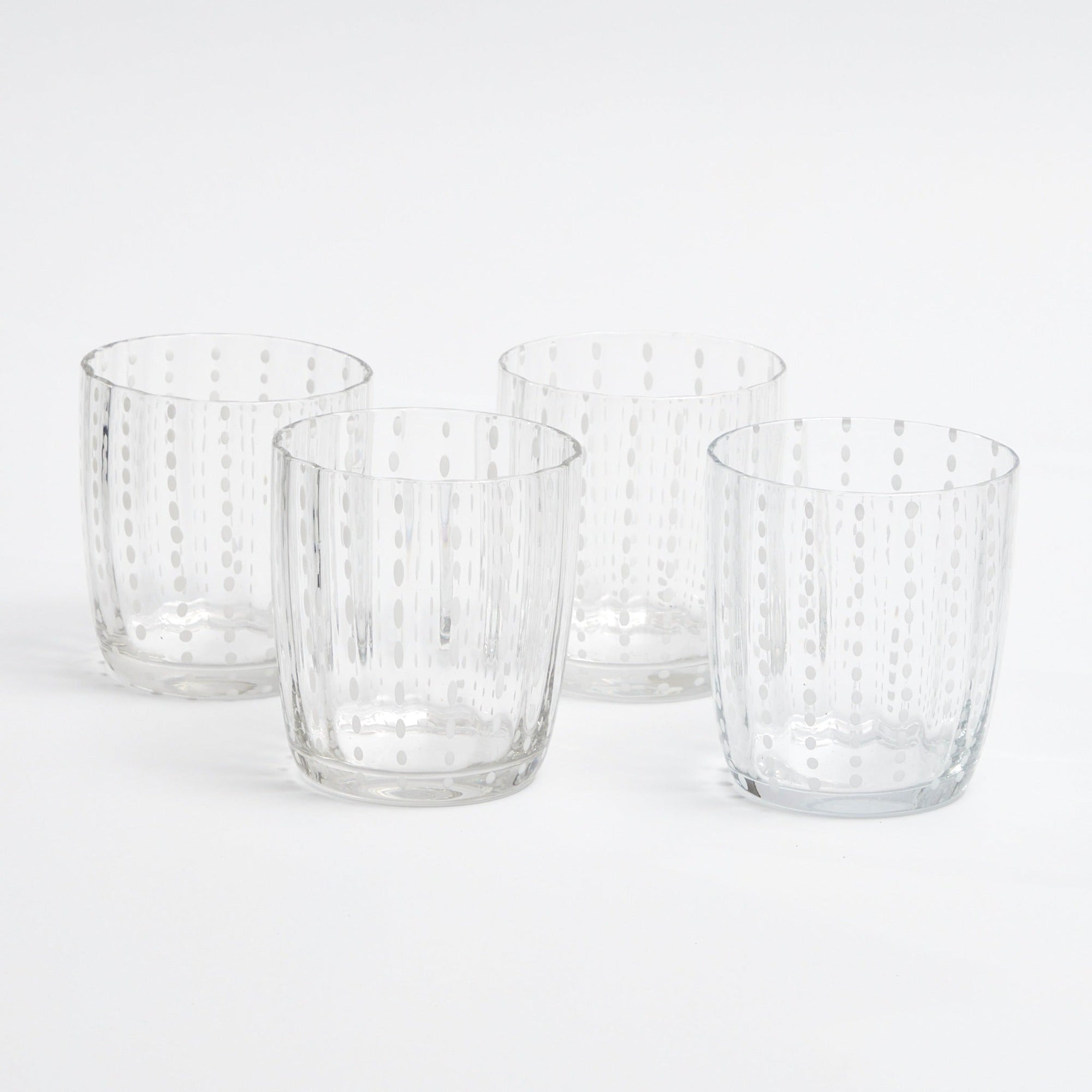 Clear White Speckled Water Glasses (set of 6)