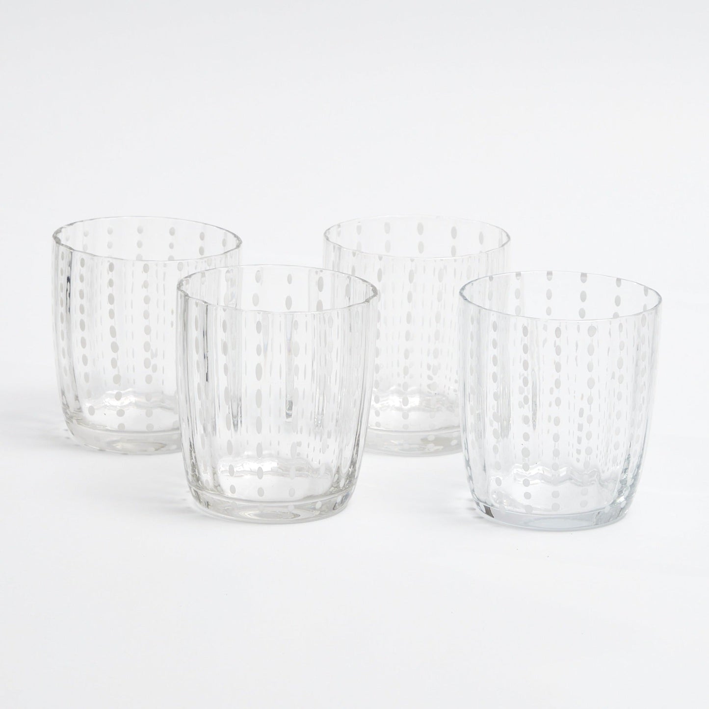 Clear White Speckled Water Glasses (set of 6)