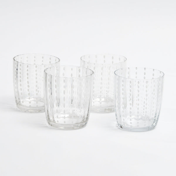 Clear White Speckled Water Glasses (set of 6)
