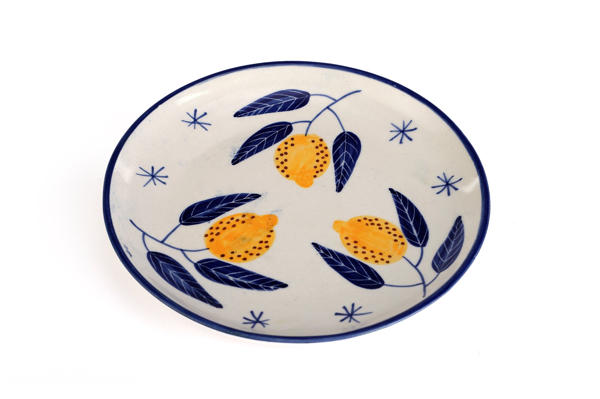 Italian lemon plate, 7x1 Inches (Set of 2)