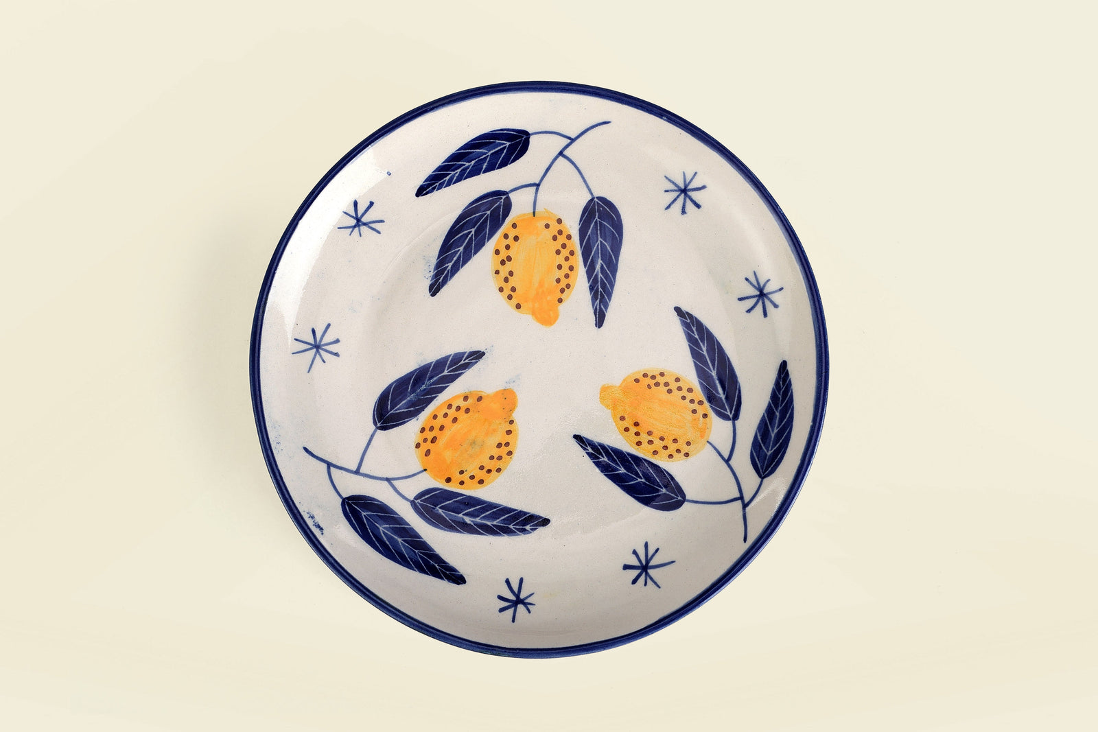 Italian lemon plate, 7x1 Inches (Set of 2)