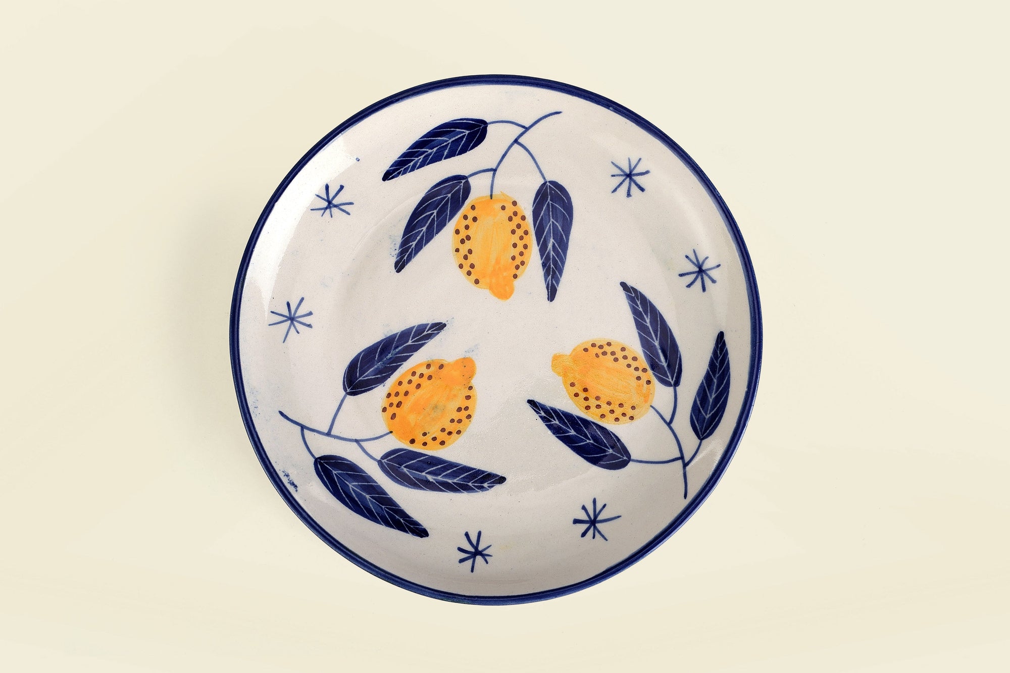 Italian lemon plate, 7x1 Inches (Set of 2)