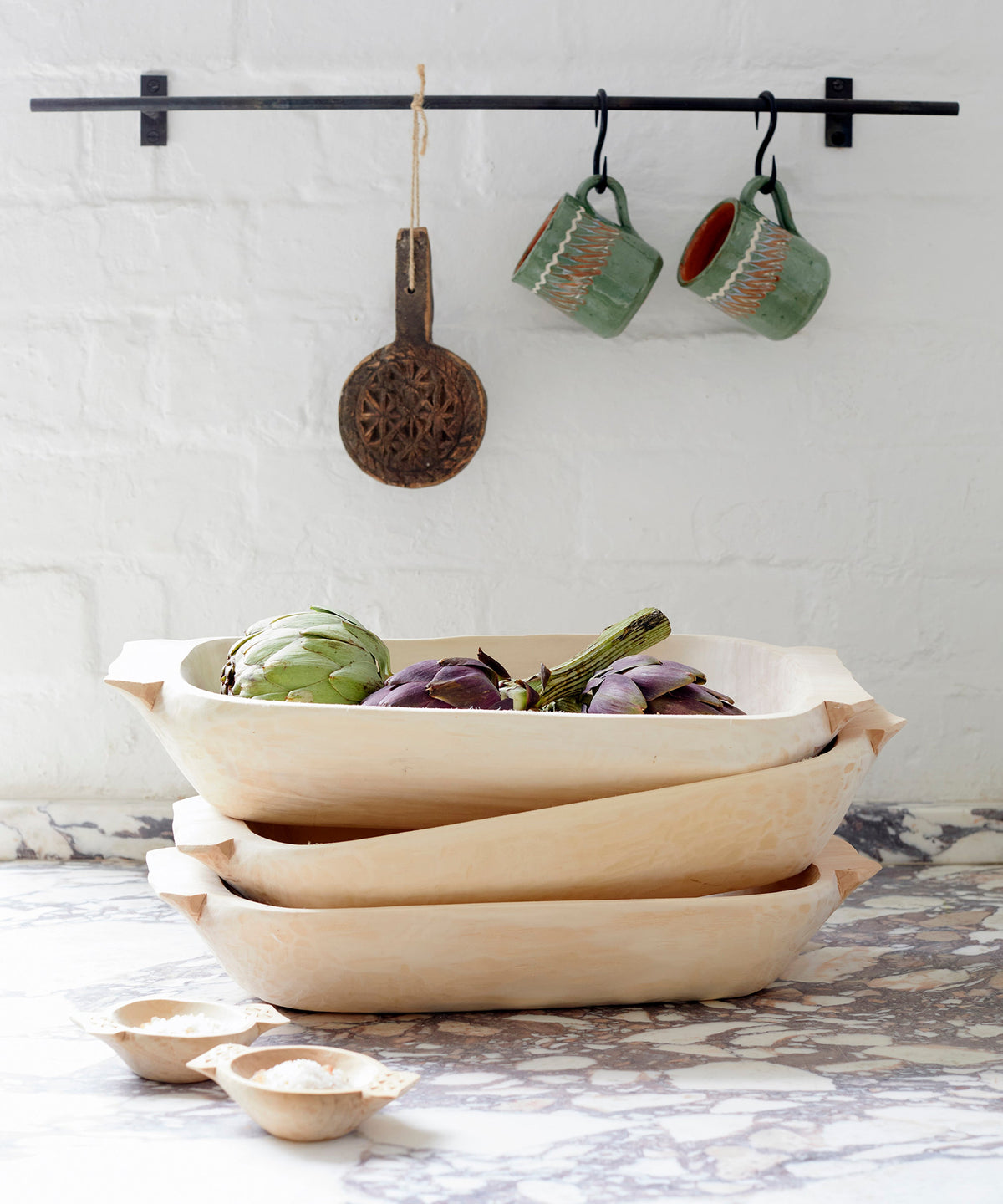 Small Wooden Dough Bowl