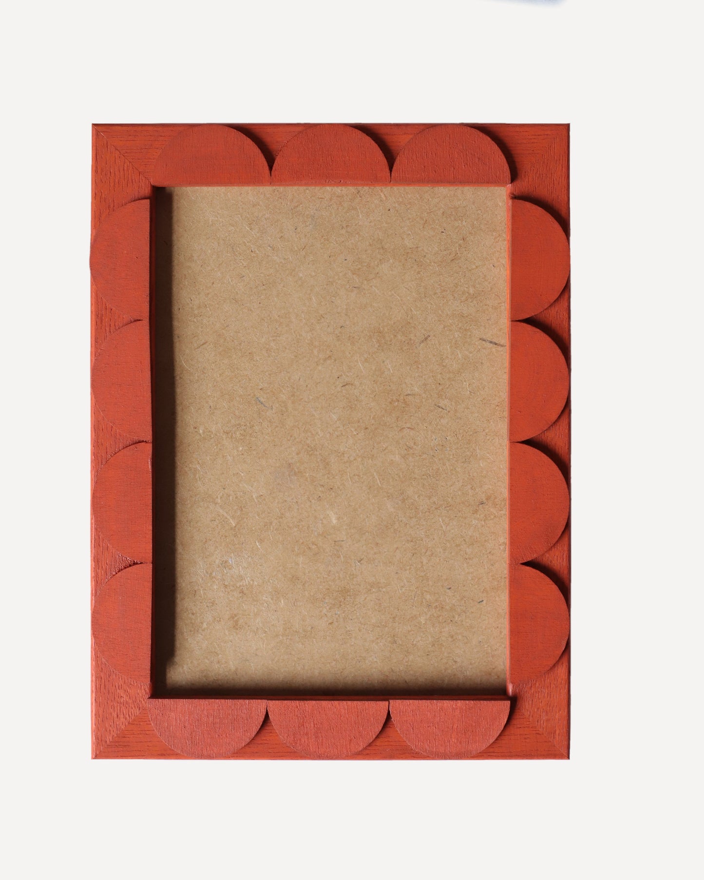Burnt Orange Stained Scallop Frame