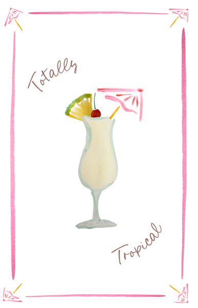 Totally Tropical - Pina Colada Linen Tea Towel