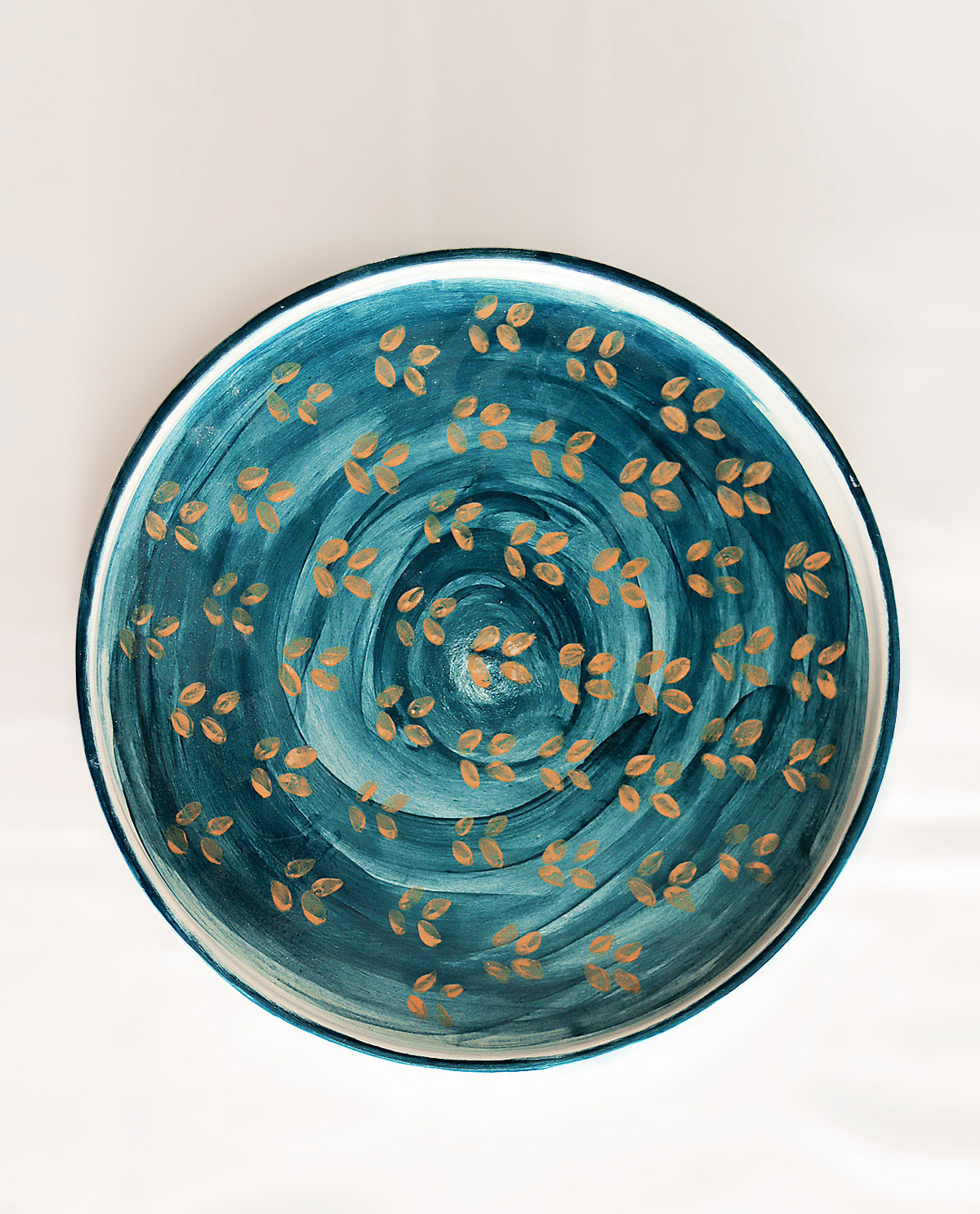 CERAMIC PETROL SERVING PLATTER WITH LEAFS