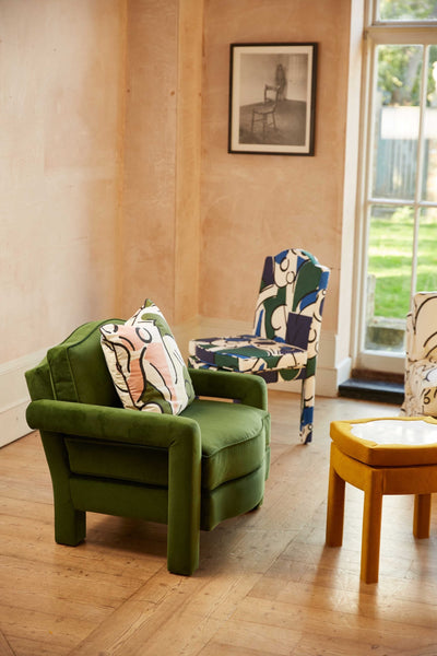 Elio Armchair, Raphia, Powder