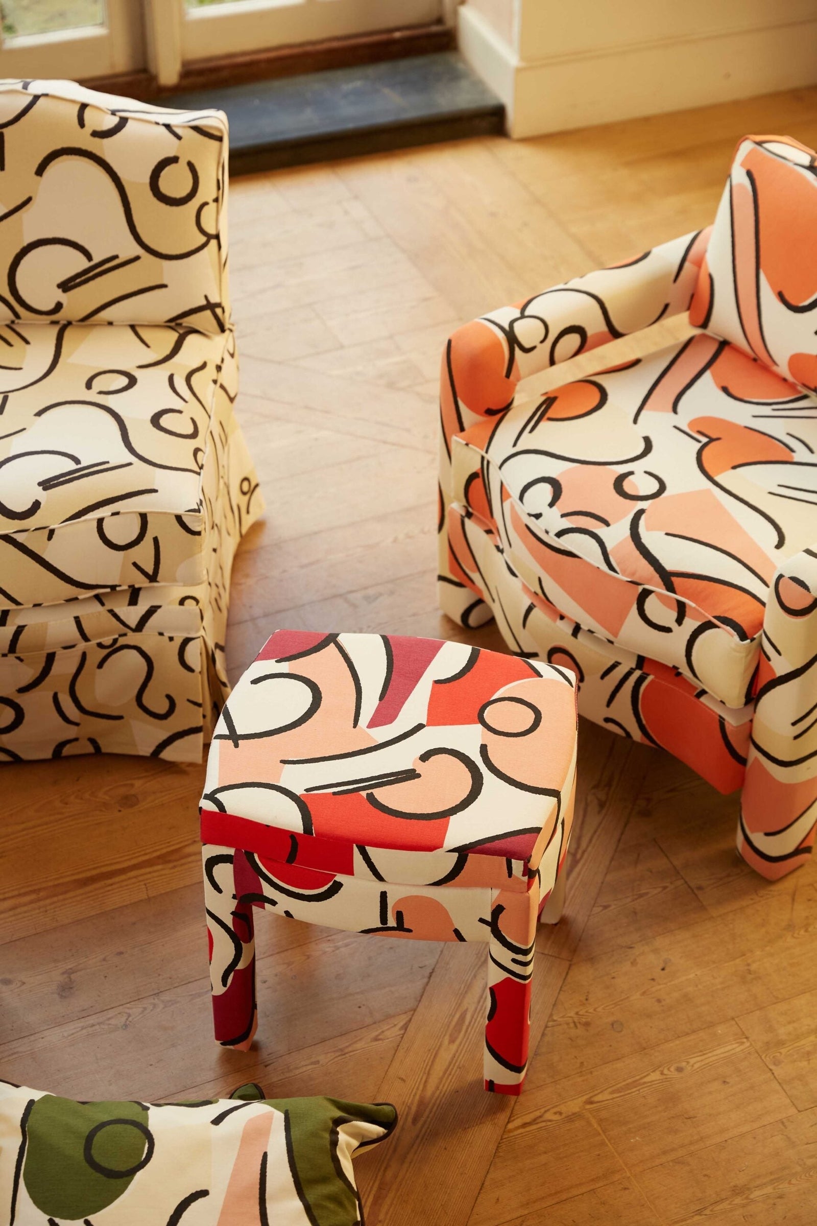 Piero Footstool, Cinnamon Velvet