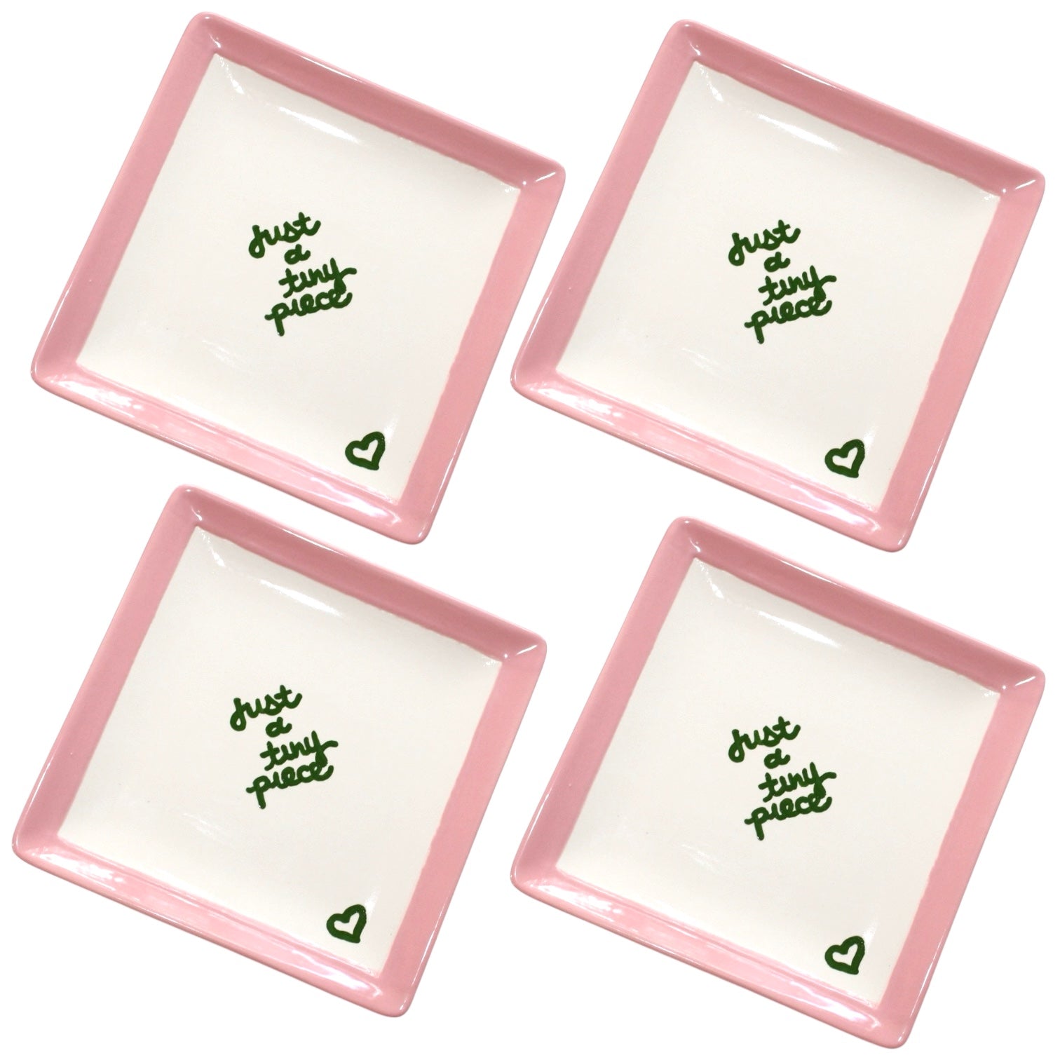 “just a tiny piece” Plates/Collection of Four