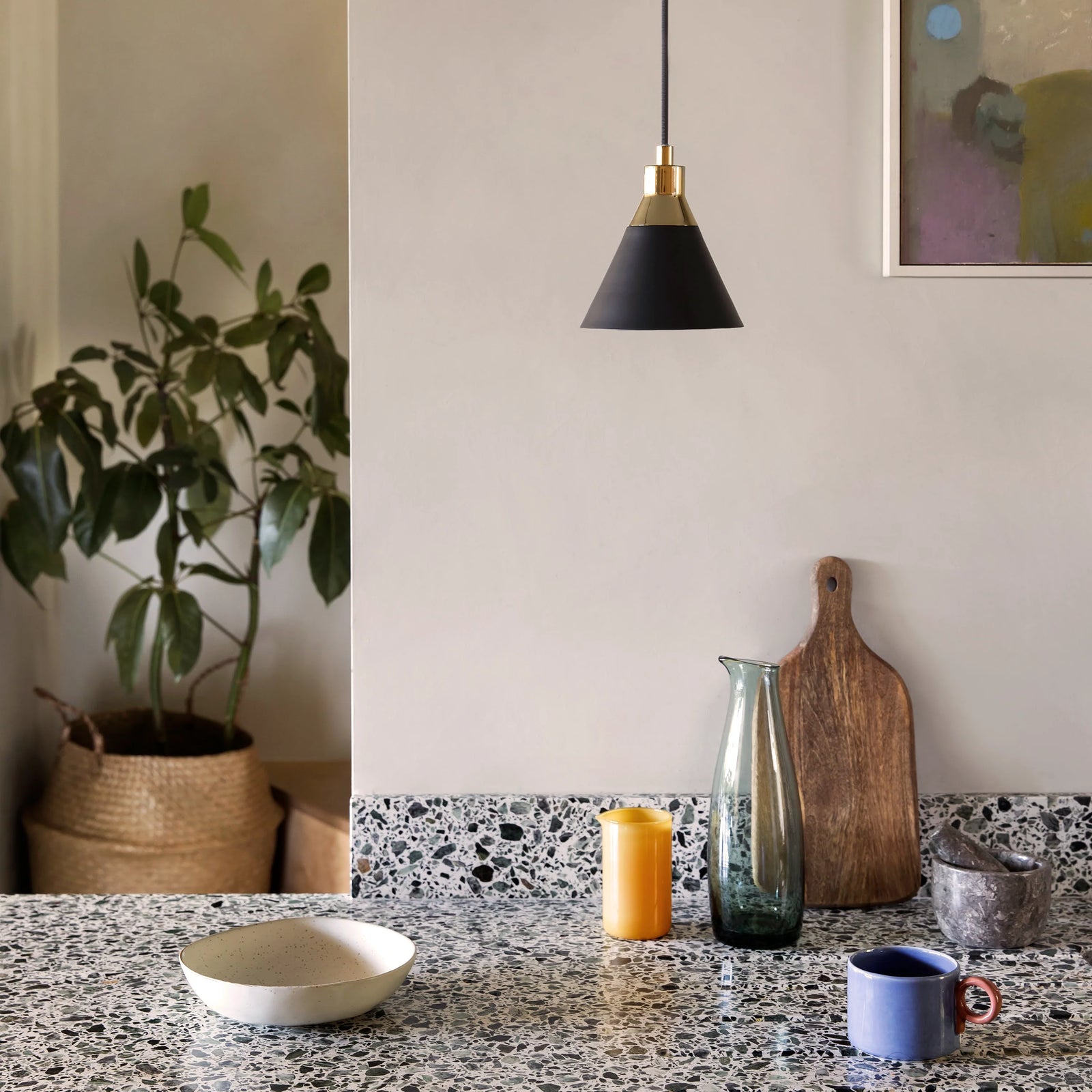 Charcoal grey cone pendent ceiling light