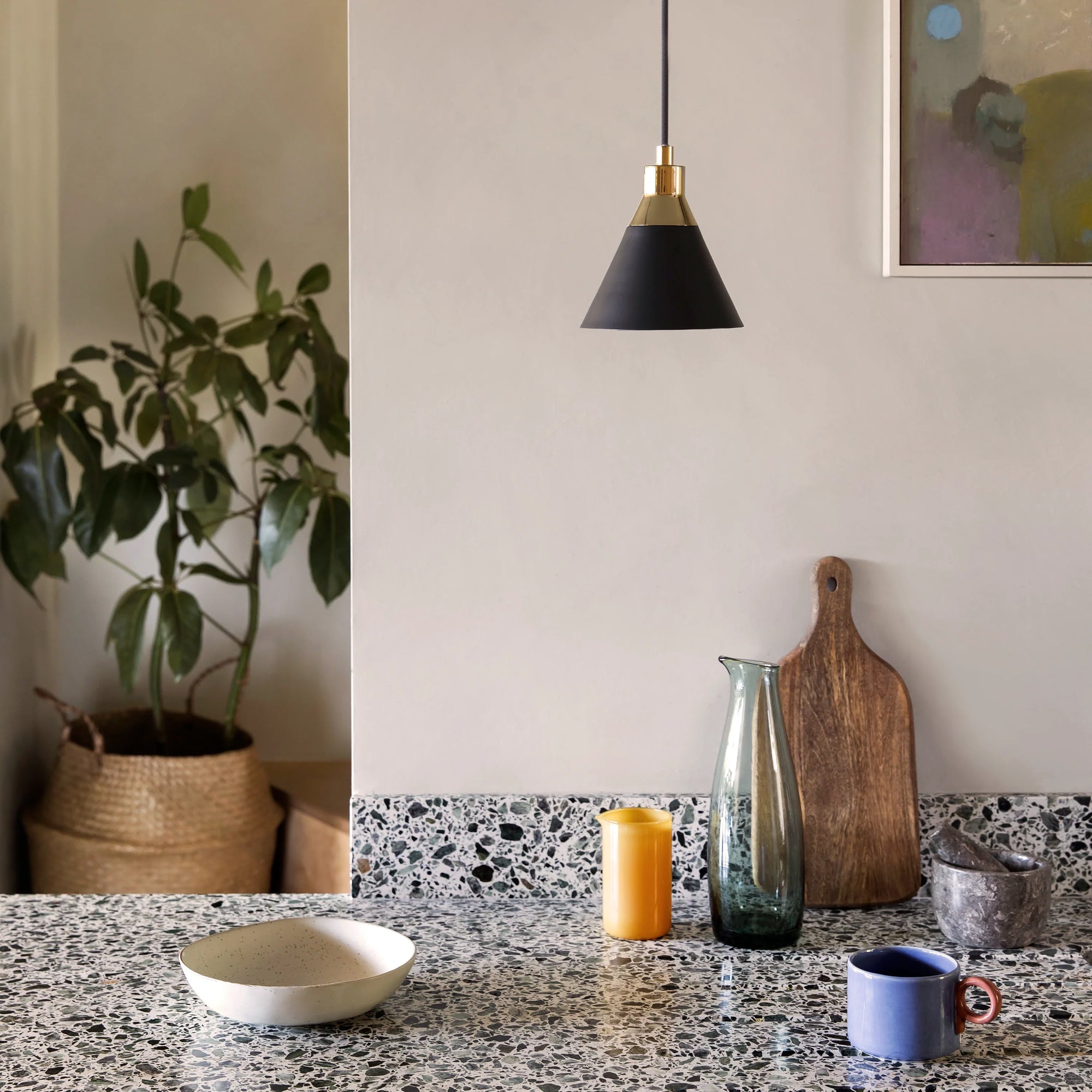 Charcoal grey cone pendent ceiling light