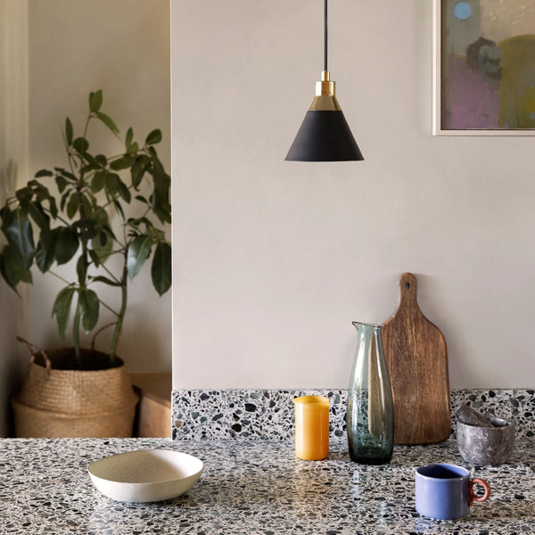 Charcoal grey cone pendent ceiling light