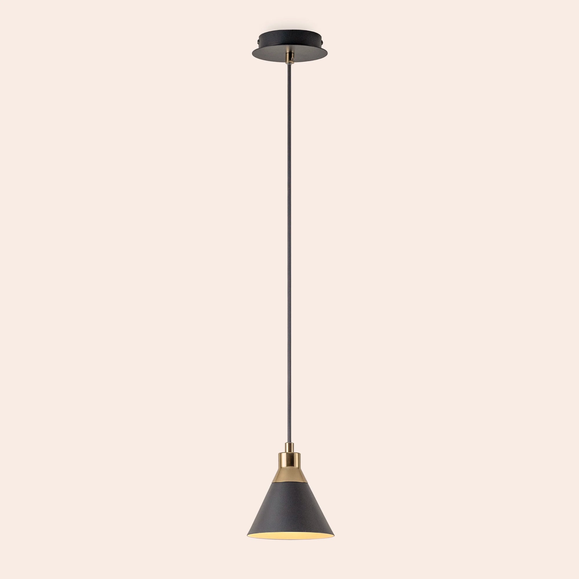 Charcoal grey cone pendent ceiling light