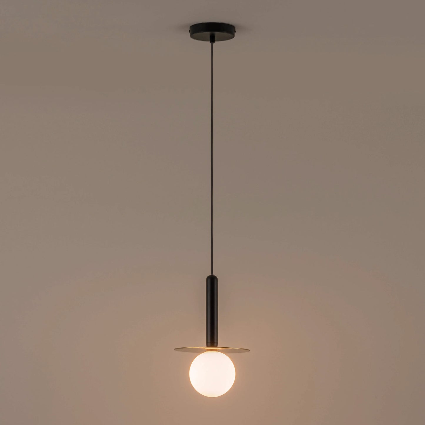 Charcoal grey plate pendant light