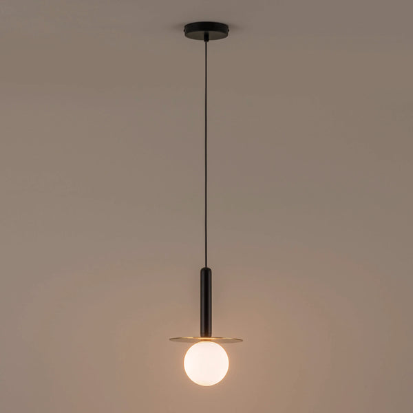 Charcoal grey plate pendant light