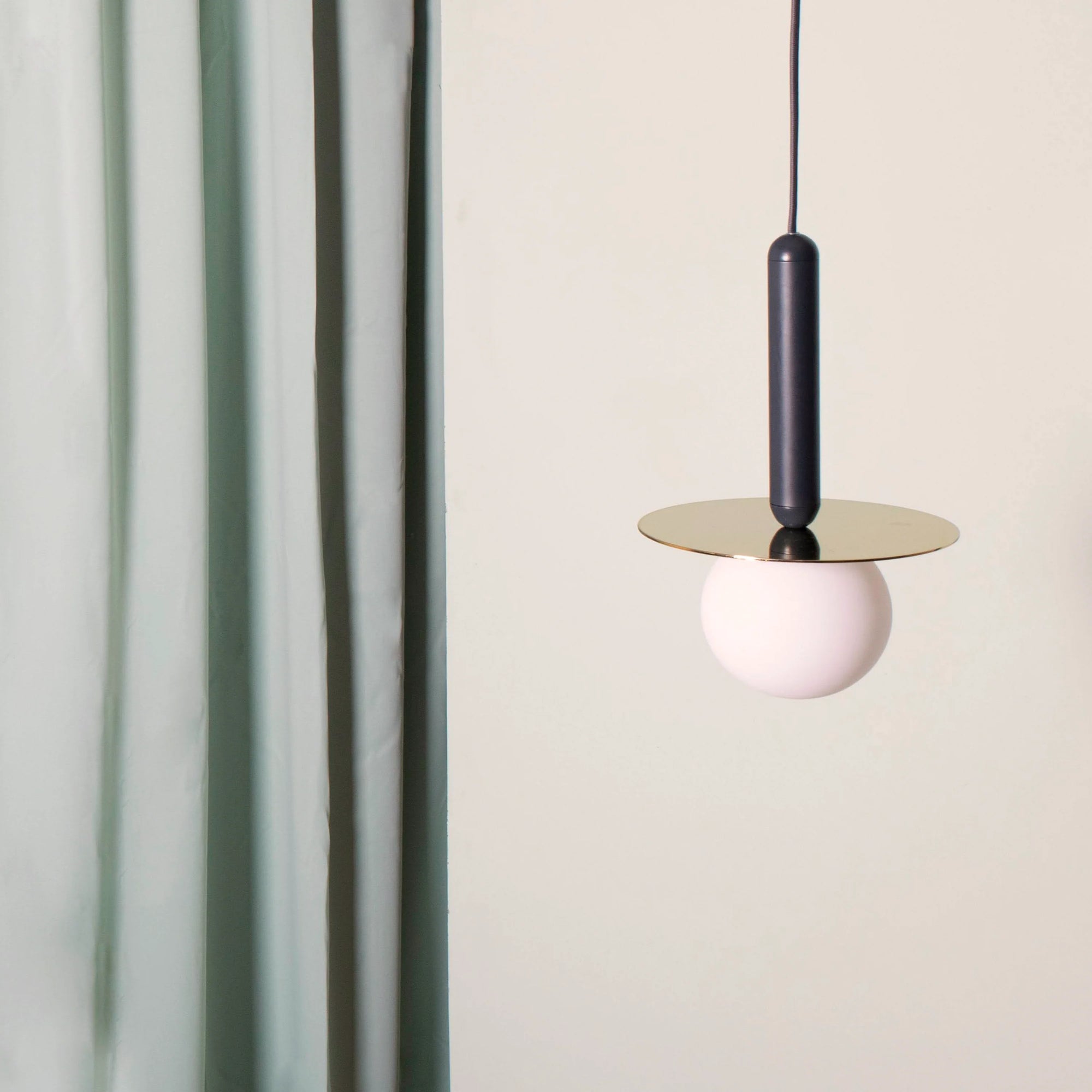 Charcoal grey plate pendant light