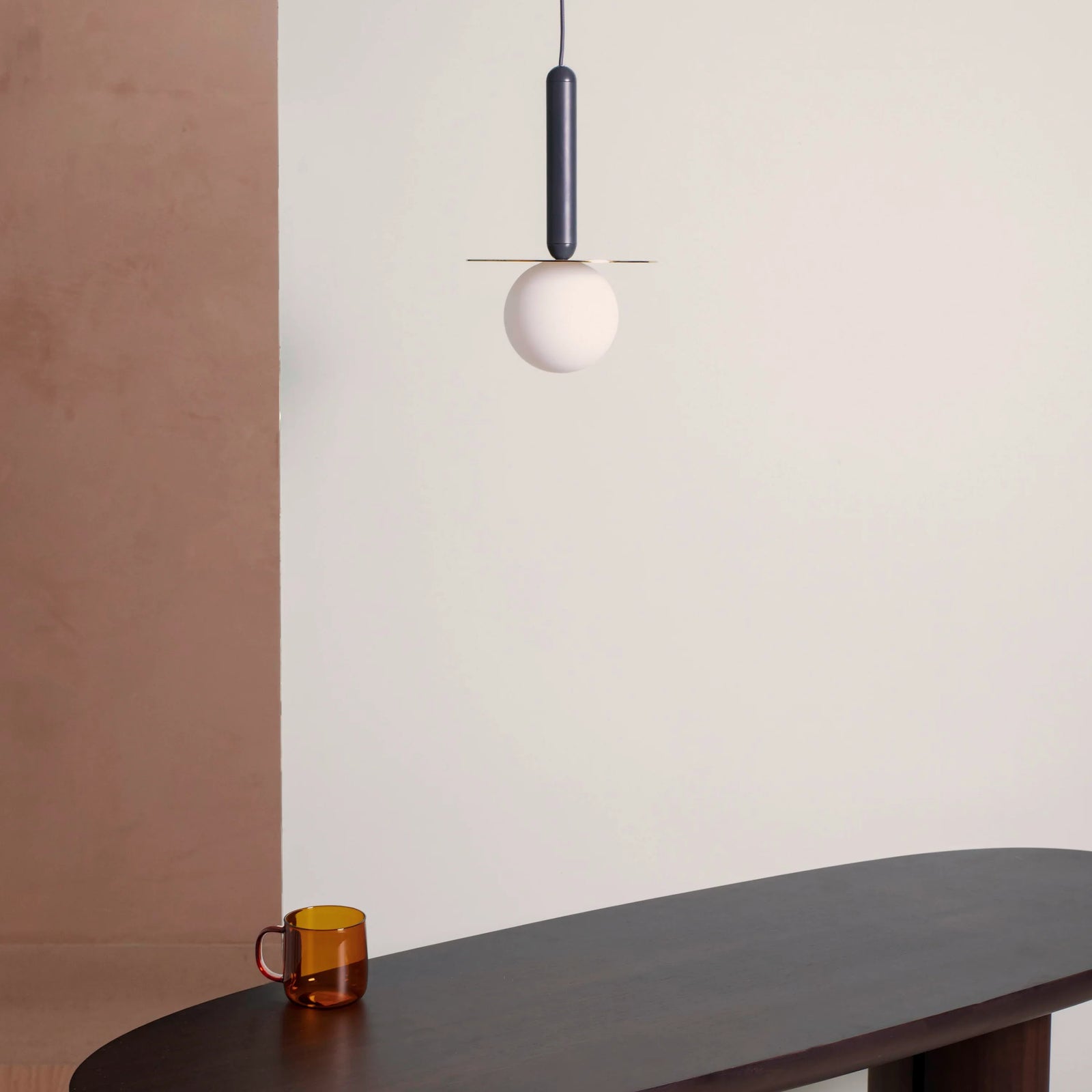 Charcoal grey plate pendant light
