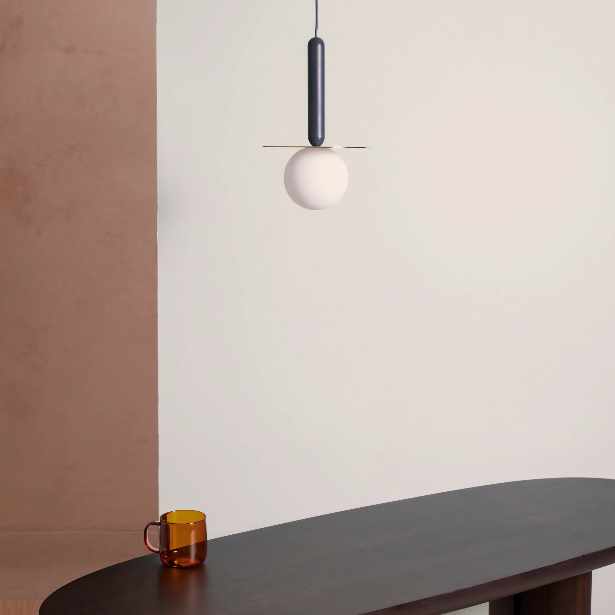 Charcoal grey plate pendant light