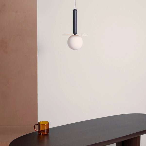 Charcoal grey plate pendant light