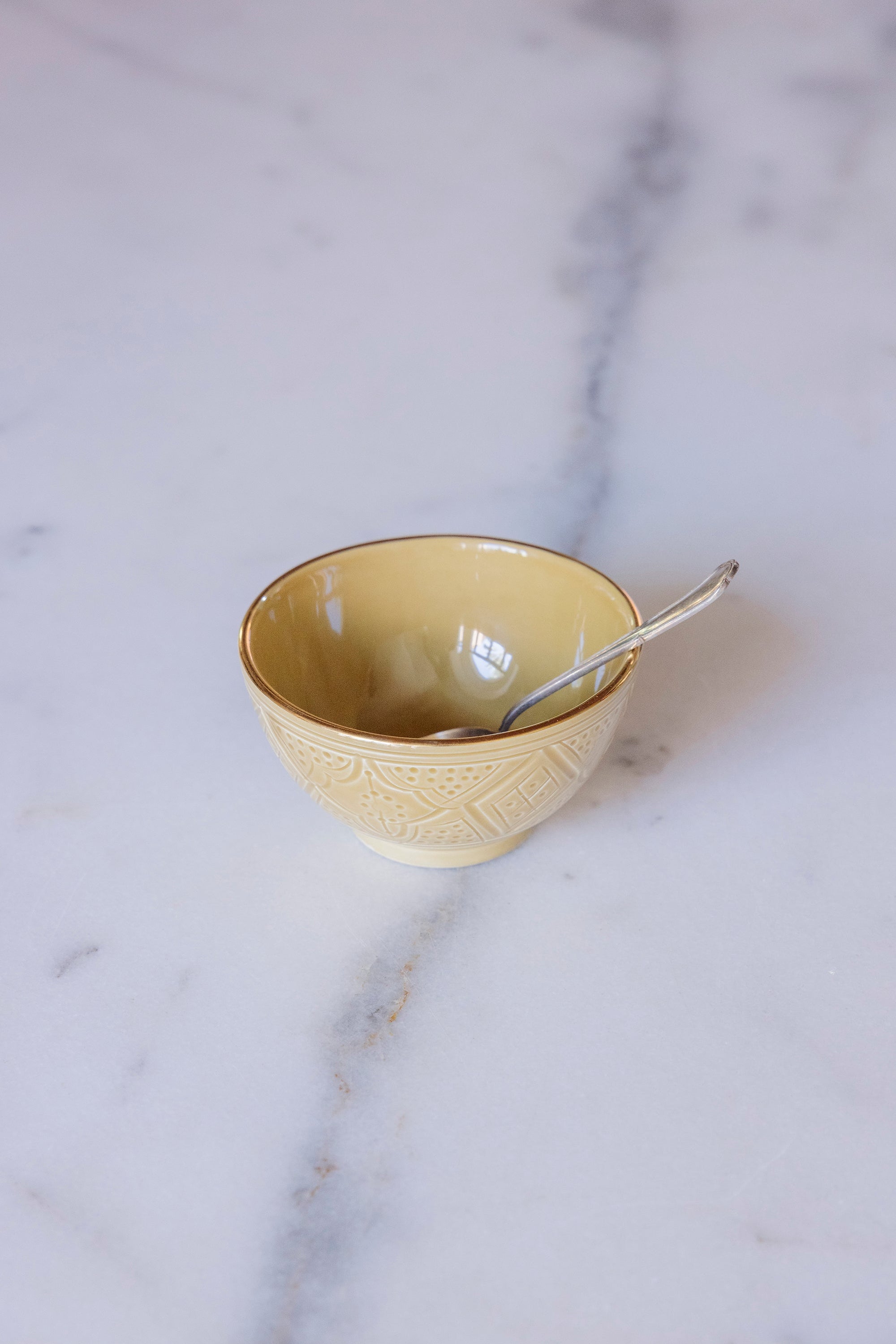 Round Bowl and Salad Bowl - Khaki Gold Imprint