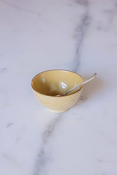 Round Bowl and Salad Bowl - Khaki Gold Imprint