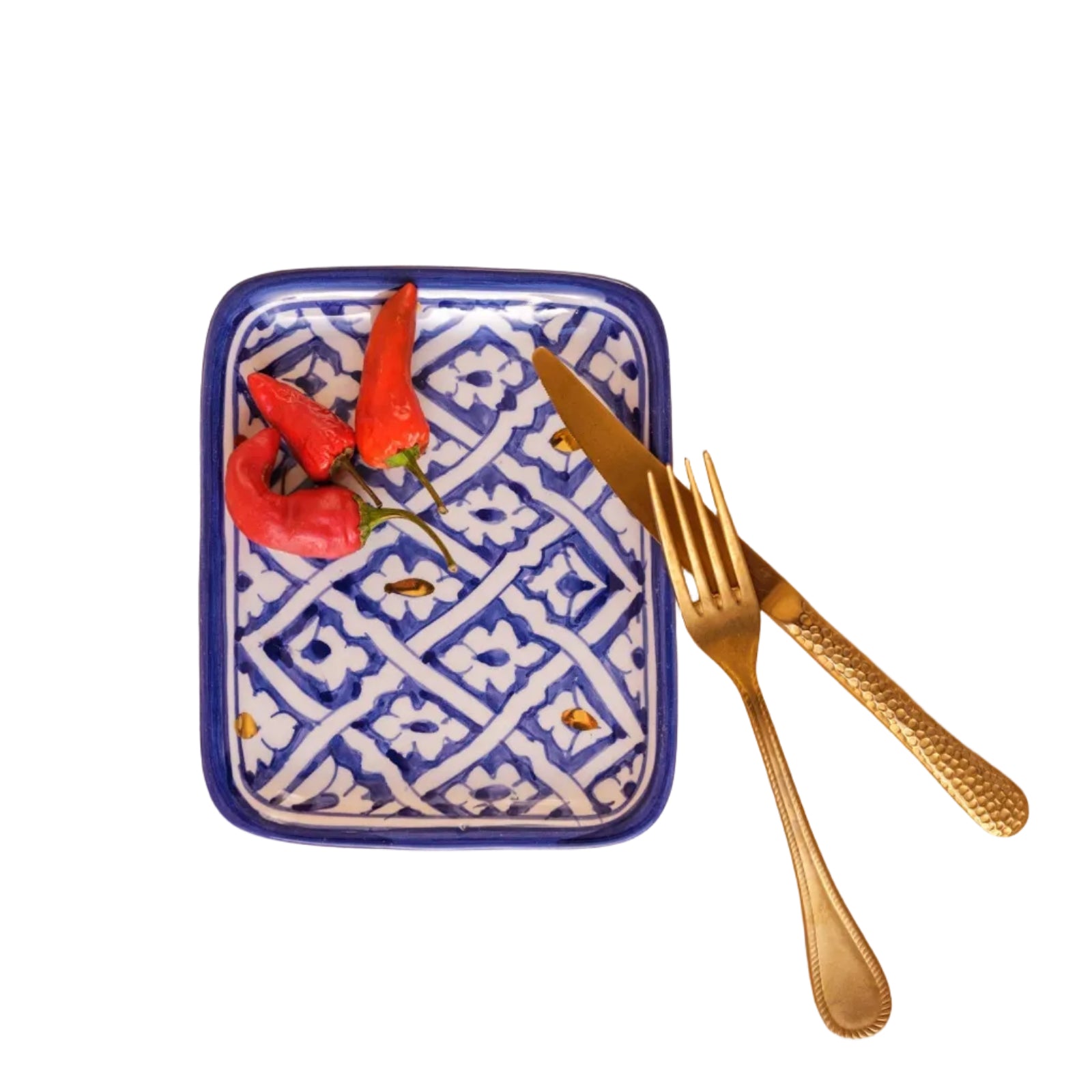 Petit plateau Fassia bleu majorelle gold (8326966411583)
