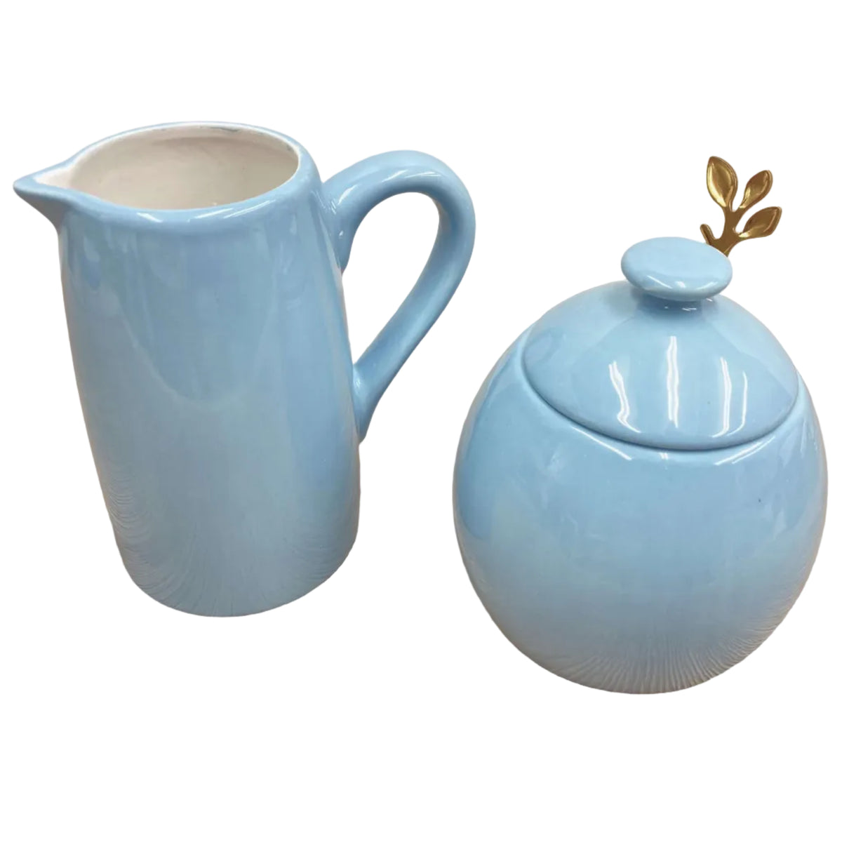 Sugar Bowl and Milk Jug Set Ice Blue