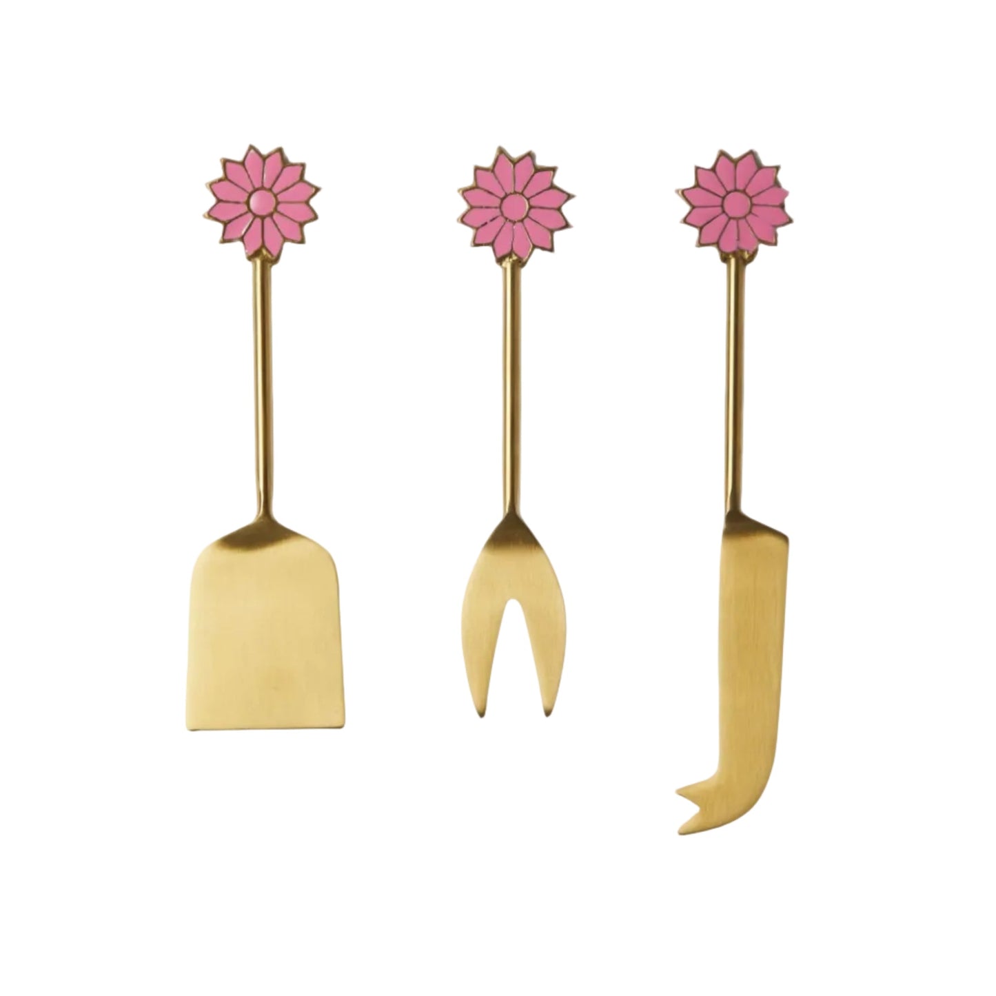 Petal Berry Brass Cheese Knife Set
