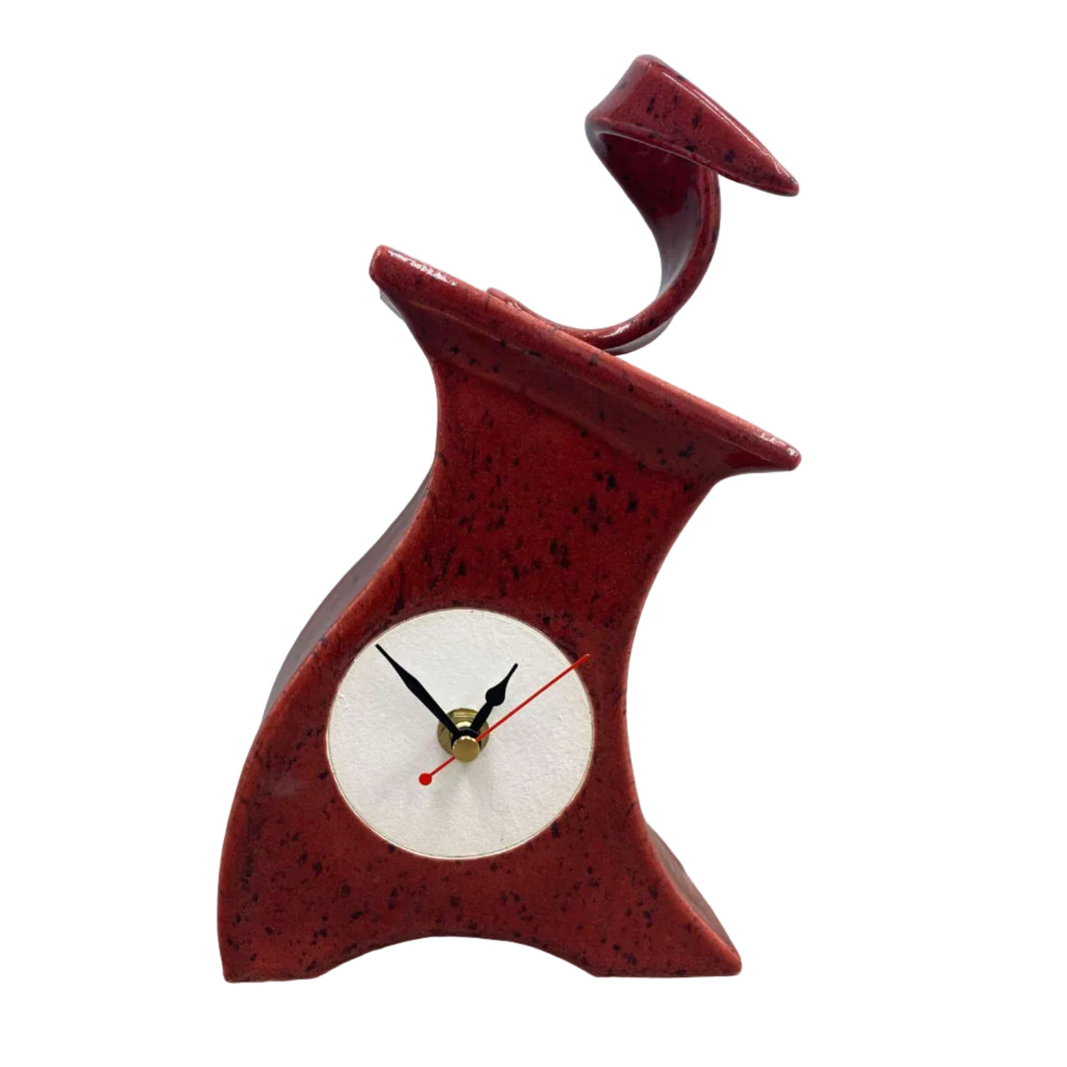 Speckled Red Mantel Clock Front