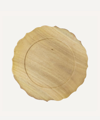 Selva bevelled charger - hand-carved Melina wood, Galapa, Colombia