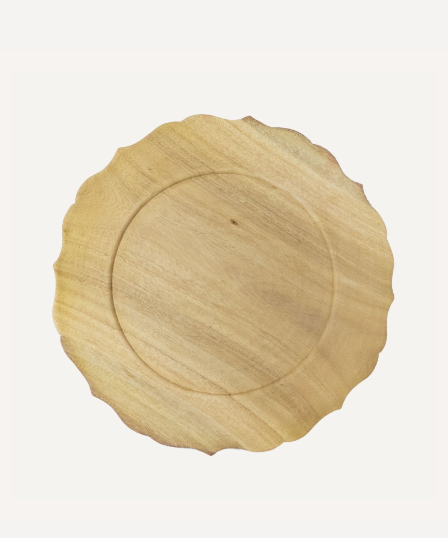 Selva bevelled charger - hand-carved Melina wood, Galapa, Colombia