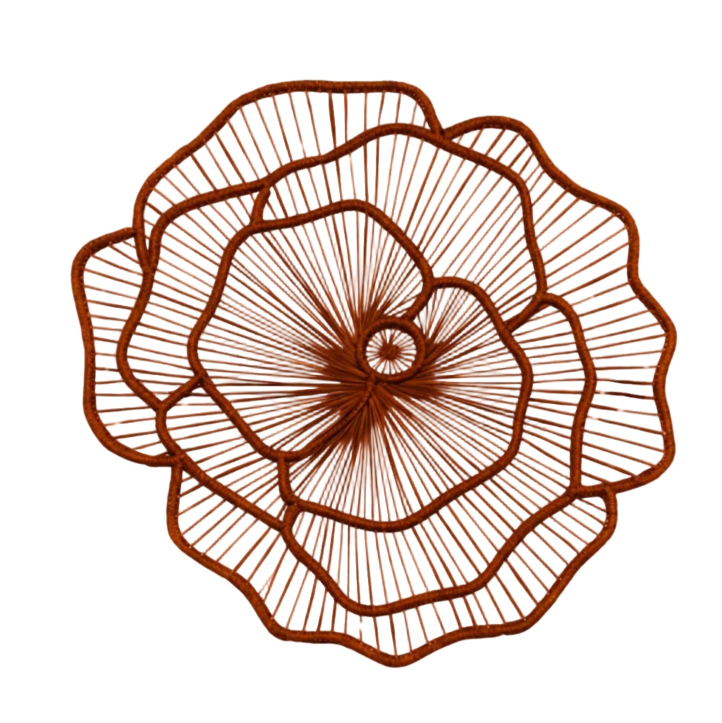 Camelia placemat, handwoven iraca palm from Usiacurí, styled on a table