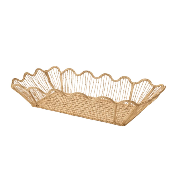 Baguette long bread basket, handwoven natural Iraca palm, Usiacurí Colombia