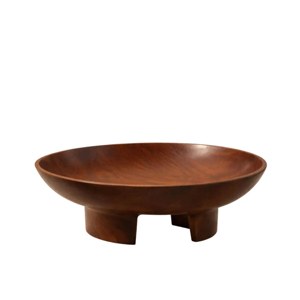 Full Moon Lara bowl - hand-carved hardwood with rounded pedestal, Guadalupe, Venezuela