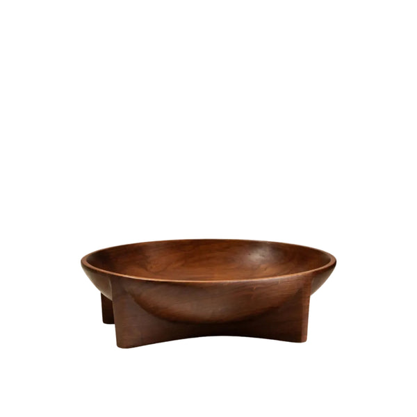 New Moon Lara bowl - hand-carved hardwood with crescent pedestal, Guadalupe, Venezuela
